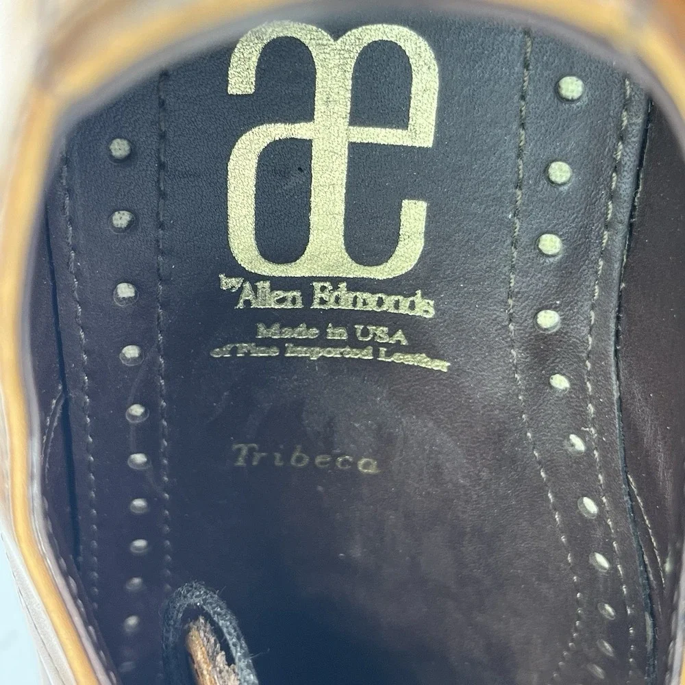 Allen Edmonds Tribeca Brown Leather Moc Toe Oxford Dress Shoes Men's Size 8D